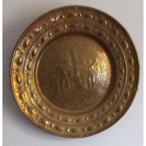 Large Flemish Brass Offering Plate