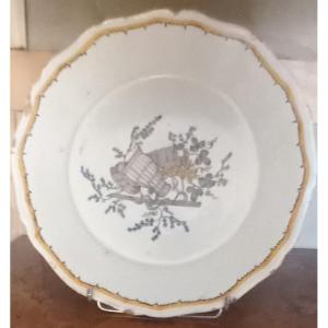 Earthenware Plate With Fruit And Wickerwork Decoration 