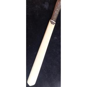 Ivory Letter Opener Mounted On A Silver Handle 