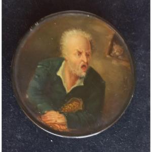 Papier-mâché Snuffbox Painted By  Samuel Raven 