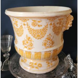 Large Bottle Cooler In Moustiers Earthenware 