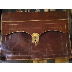 Red Morocco Leather Briefcase