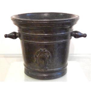 Large Bronze Apothecary Mortar With Coat-of-arms