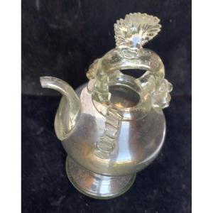 18th Century Glass Holy Water Pitcher