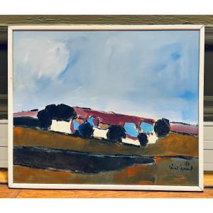 Gérard Grussot. Oil Painting, Landscape, 1987