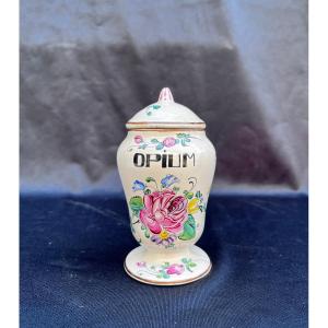 Opium Pot, Earthenware, Old Strasbourg