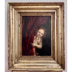 Cupid, Oil On Canvas, 18th Century  