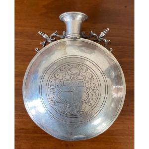 Gourd, Engraved Silver, Coat Of Arms, Italy, 17th