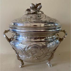 Paris 1758, Sugar Bowl, Sugar Pot, Silver, Coat Of Arms