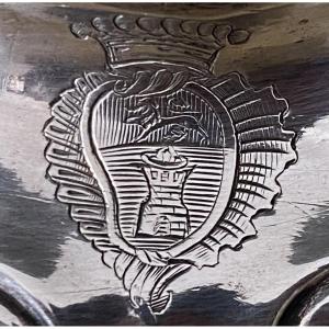 Draguignan Ou Salon, Salt Cellar, Silver, Coat Of Arms, Circa 1750