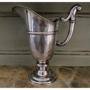 Helmet-shaped Ewer, Plated Metal, Silver, Louis XIV