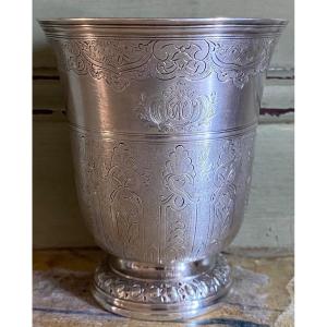 Engraved Tulip-shaped Cup, Silver, Paris, 1754