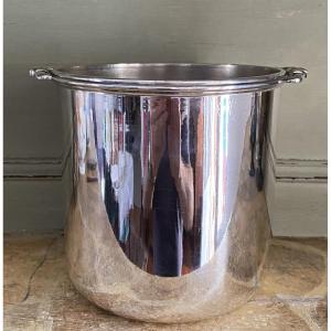 Bucket, Bottle Cooler, Plated Metal, Silver