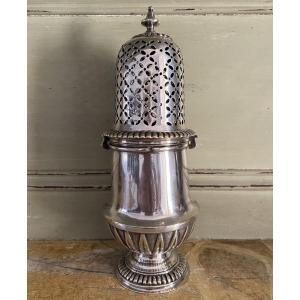 Bayonet-type Powder Compact, Domed Powder Compact, Plated Metal, Silver