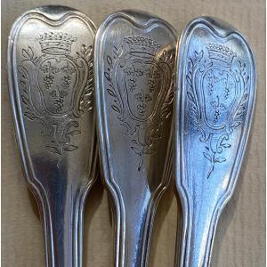 Small Spoons, Teaspoons, Silver, Coat Of Arms, Paris 1780
