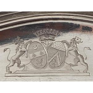 Aix-en-provence, Serving Dish, Silver, Coat Of Arms, 1774