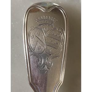 Nicolas Gonthier, Set Of 6 Flatware, Silver, Coat Of Arms