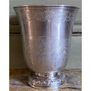 Antoine Plot, Engraved Timbale, Silver, Paris 1754