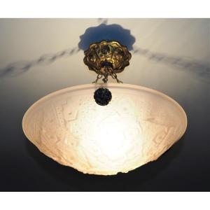 Muller Pink Glass Chandelier