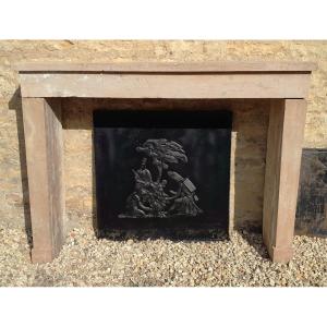 1800 Mantel In Burgundy Stone
