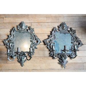 Large Pair Of Regency Wall Lights