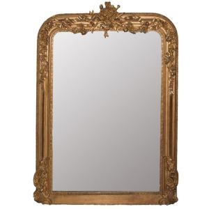 Fireplace Mirror In Wood And Golden Stucco Napoleon III Period