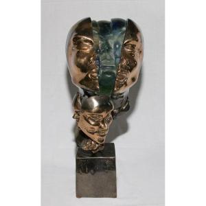 Lamp Sculpture By Yves Lohe 90s