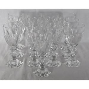 Set Of 13 Saint Louis White Wine Glasses Chambord Model