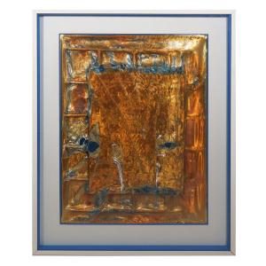 Mixed Media Painting By Ezio Gribaudo, 1970s 
