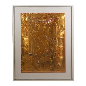 Mixed Media Painting By Ezio Gribaudo, 1970s