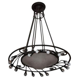 Large 18-light Art Deco Chandelier By Schneider
