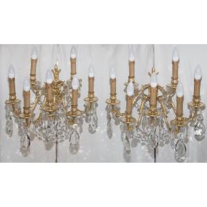Pair Of Napoleon III Period Gilt Bronze Wall Lights