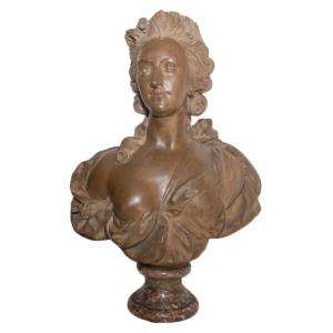 Madame Du Barry After Caffiéri In Terracotta, 19th Century 