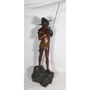 Bronze Young Neapolitan Fisherman Giovanni Varlese 1888-1922