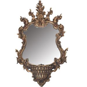 Italian Gilded Wood Mirror From The 1900s
