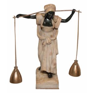The Water Carrier In Alabaster And Bronze By Dominique Alonzo