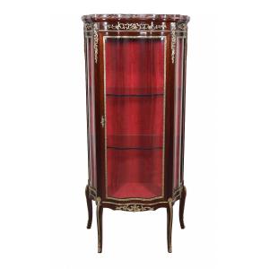 Curved Mahogany Display Cabinet From The Napoleon III Period 