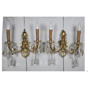 Pair Of Gilt Bronze Wall Sconces From The Restoration Period