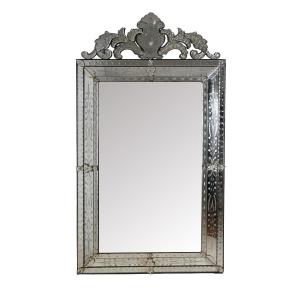 Venetian Mirror With A Glass Panel, Circa 1900