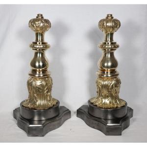 Large Pair Of Gilt Bronze Doorstops From The Napoleon III Period