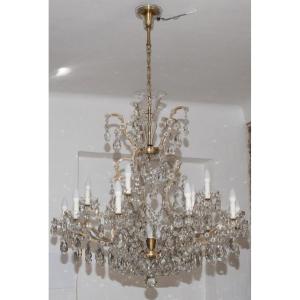 Large Marie-thérèse Bohemian Crystal Chandelier 1920s