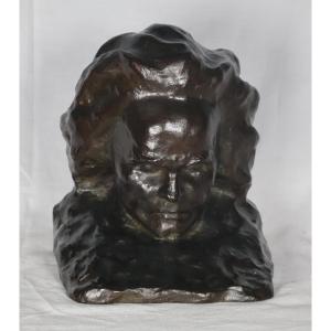 Bronze Bust Of Beethoven Paul Gaston Deprez 1872-1941