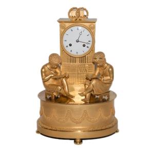 Empire-period Gilded Bronze Bookcase Clock