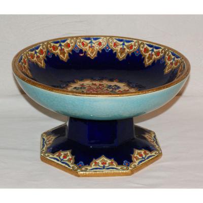 In Cup Of Longwy Enamels By Mp Chevalier 1951