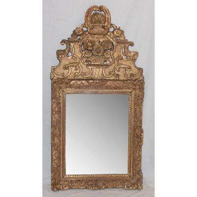 Carved And Gilded Wood Mirror Regency Circa 1720