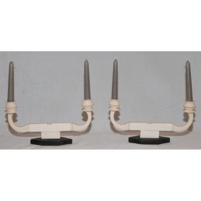 Pair Of Art Deco Candlesticks