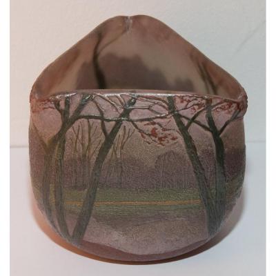 Glass Paste Vase Signed Legras