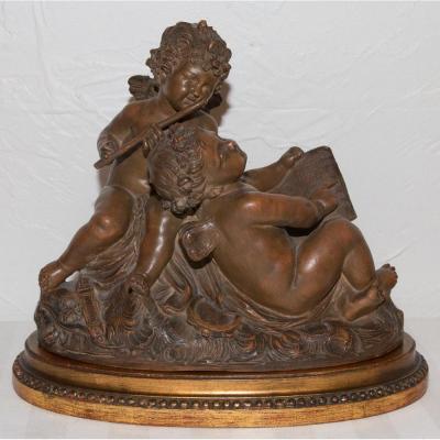 Terracotta Group Signed Fernand Cian Paris