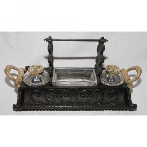 Inkwell In Bronze Empire Period Circa 1810