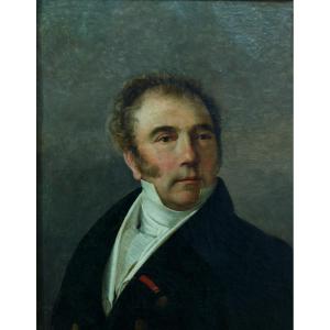 Lienard Beautiful Painting Old Empire Portrait Man White Tie Lille Hst 19th